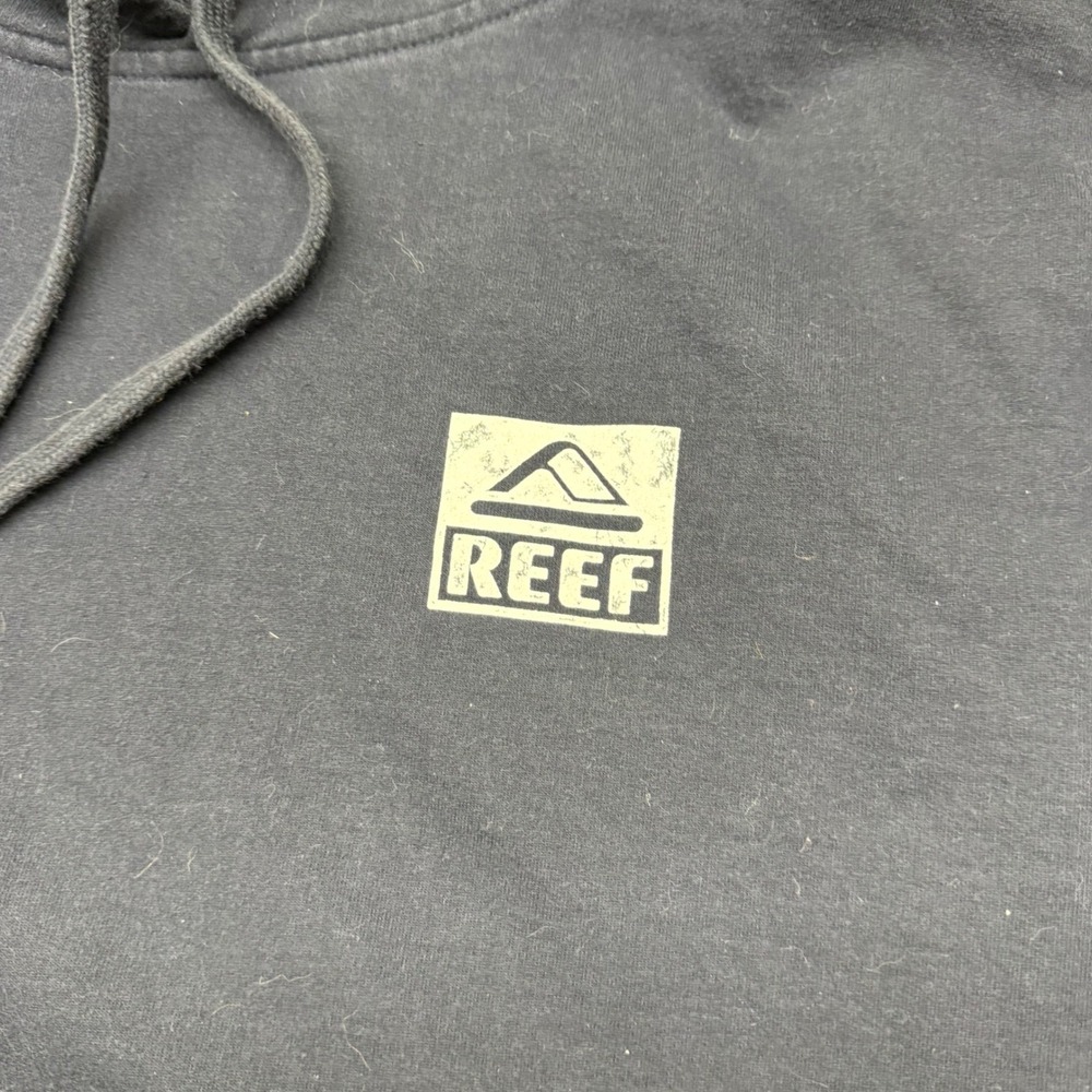 Reef Mens Logo Hoodie Navy Blue Surf Lifestyle Fleece Sweatshirt Large - Picture 7 of 9